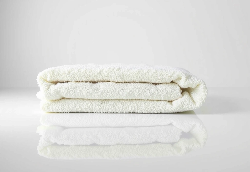 Tela de microfibra blanca sobre superficie de cristal en estudio de alta clave